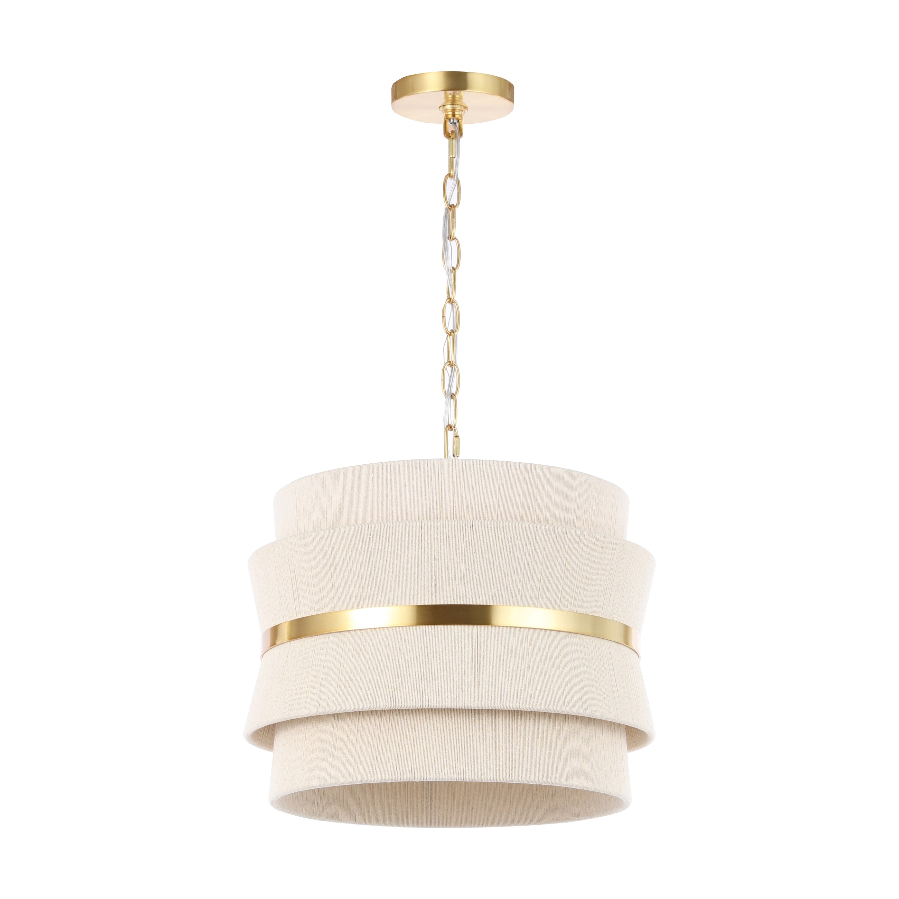 SAFAVIEH Oprea 3-Light Adjustable Hanging Pendant Light Fixture (LED Bulbs Included) - 16 x 16 x 16.5-72.5
