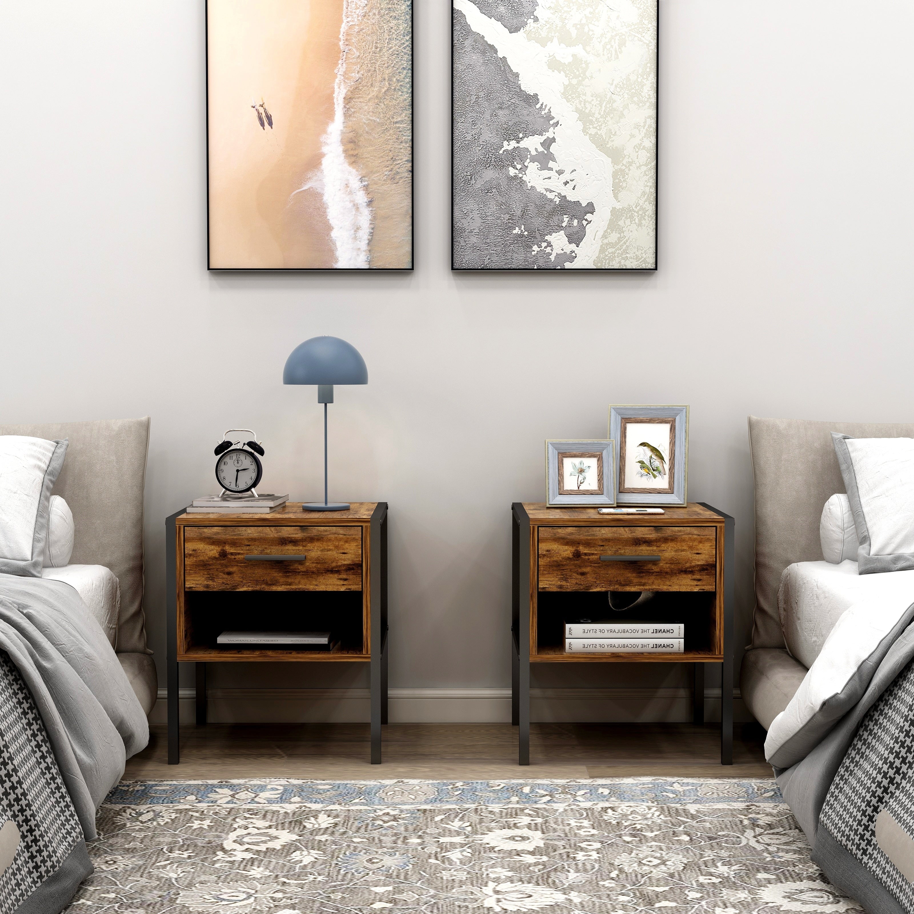Industrial-style Nightstand (Set of 2)