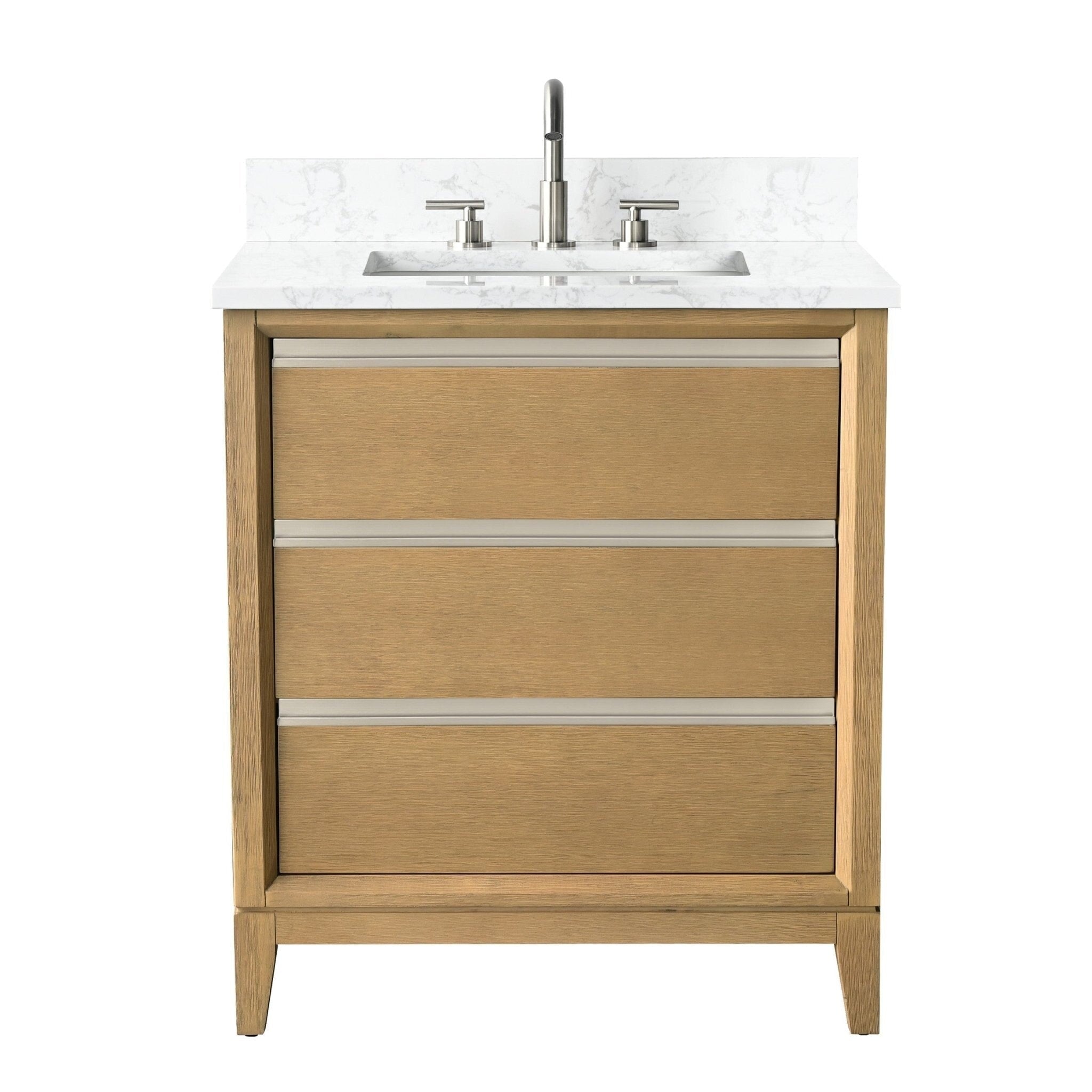 Vanity Art Bathroom Vanity with Ceramic Sink and Engineered Marble Top