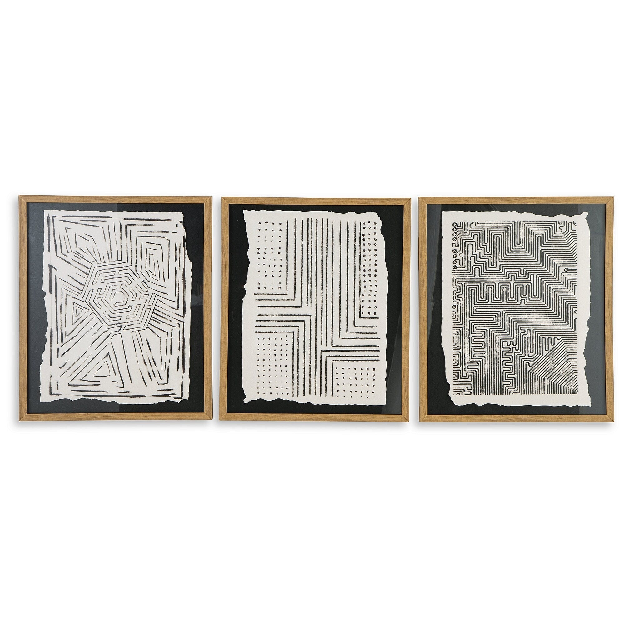 Wonderstow Black/Beige Wall Art, Set of 3
